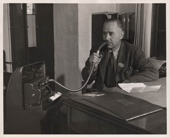 E.C. McLeod Dictating, Ca. 1942